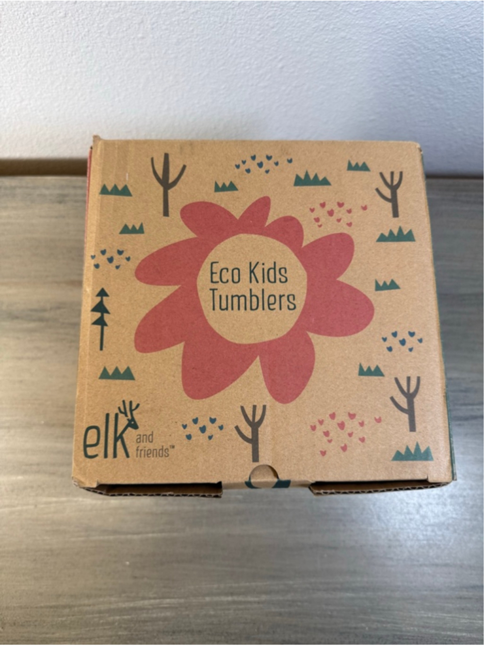Elk and Friends Eco Kids Glass Mason Jar Tumblers Set of 4 NEW in Box